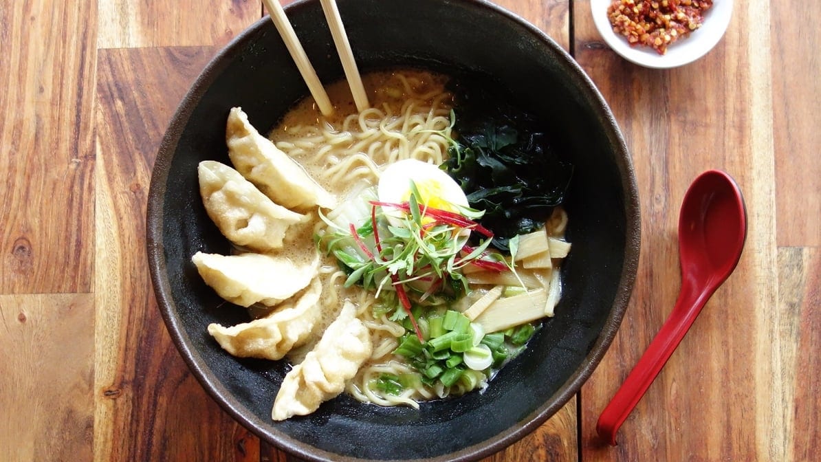 CHICKEN Gyoza Ramen.